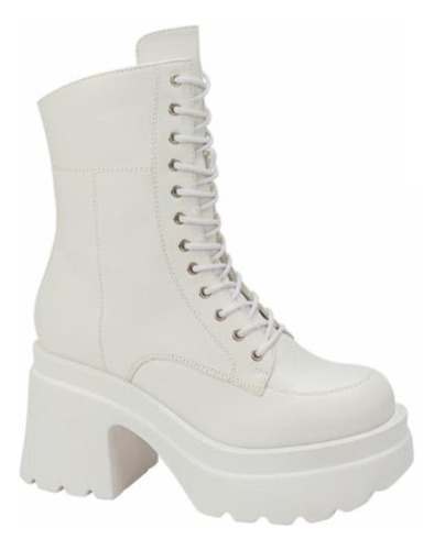 Bota Dama Belinda Peregrin 2092 Militar En Blanco