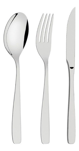 Faqueiro Tramontina Cosmos Inox Com Facas De Mesa 24 Peças Cor Cinza