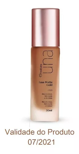 Base Matte Gold Natura Una Fps 25 Castanho 20 - 30 Ml