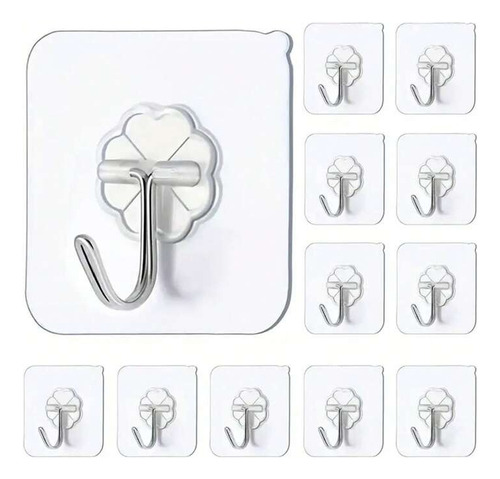 Set De 10 Ganchos Adhesivos Transparentes