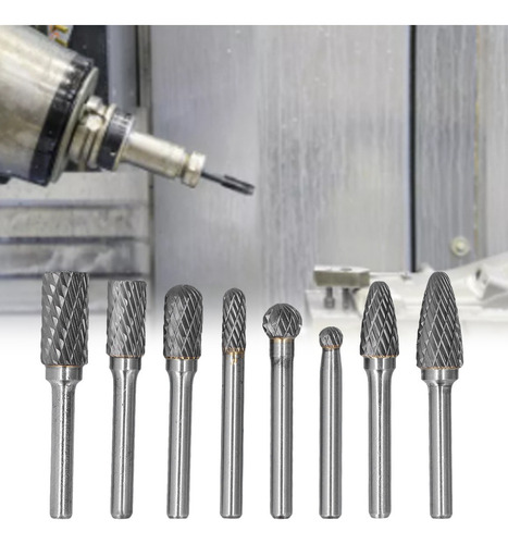 Juego De 8 Piezas De Brocas De Carburo De Tungsteno De 6 Mm