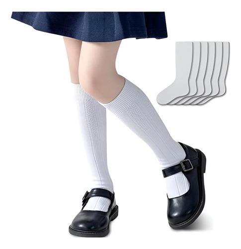 Calcetines Hasta La Rodilla De Algodón Trenzado For