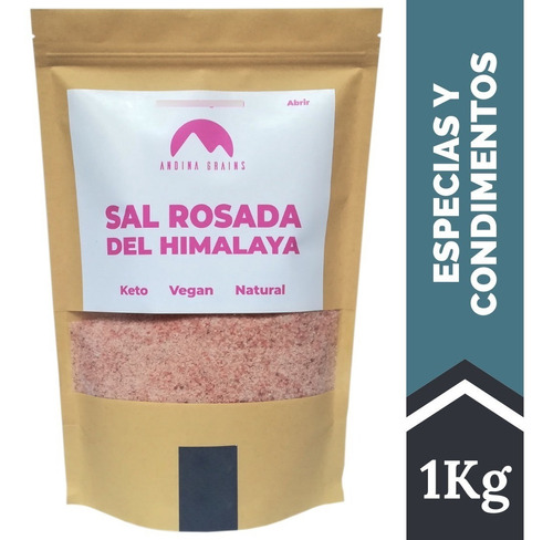 Sal Rosada Del Himalaya Gruesa 1 Kg Andina Grains