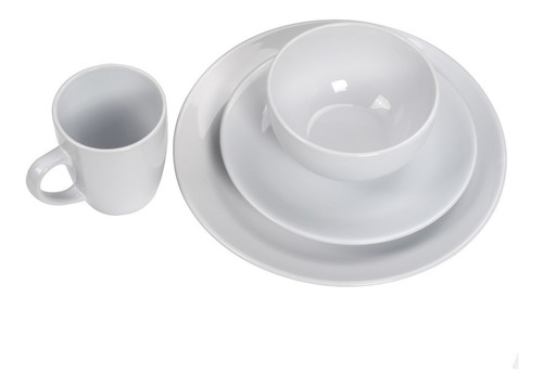 Juego De Vajilla Begônia 16 Piezas Blanco Loza De Cocina