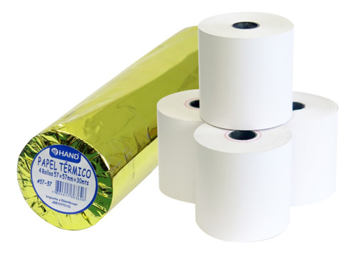 Pack 4 Papel Termico Rollos Hand 57mm X 30mt