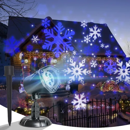 Proyector De Luces Navideñas Con Diseño De Copos De Nieve Pa