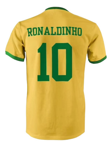 Camiseta Futbol Retro Ronaldinho Brasil #10