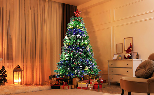 1.8m De Árbol De Navidad Artificial Verde Pino 960 Ramas