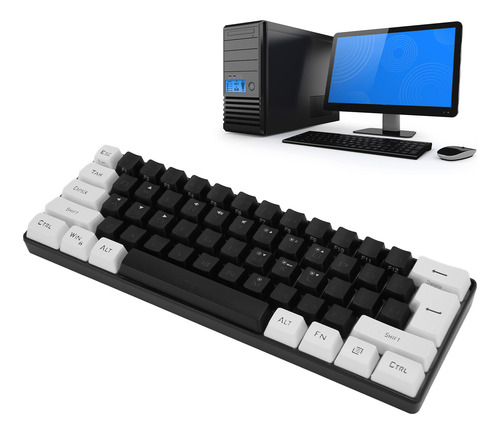 Teclado Com Fio G61 Mini Rgb Led Backlight 61 Teclas Ergonôm