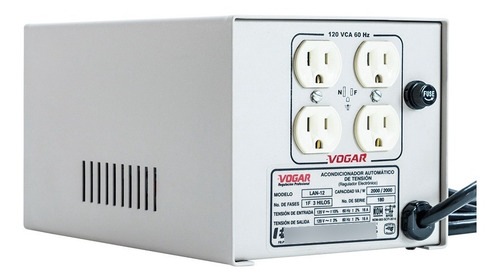 Regulador Electrónico De Voltaje Vogar® Monofásico 2 Kva