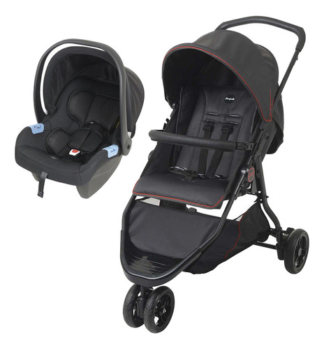 Carrinho De Bebê Cr3 Gray Red E Bebê Conforto - Burigotto