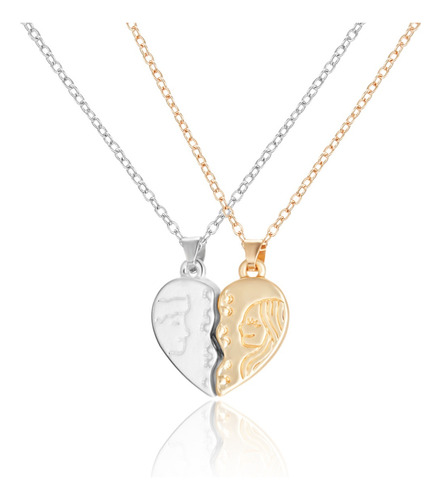 Imagen 2 de 9 de Collar Pareja Corazón Magnético Regalo Novios San Valentín