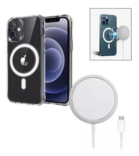 Combo Cargador Inalambrico Qi + Funda Magnetica Para iPhone