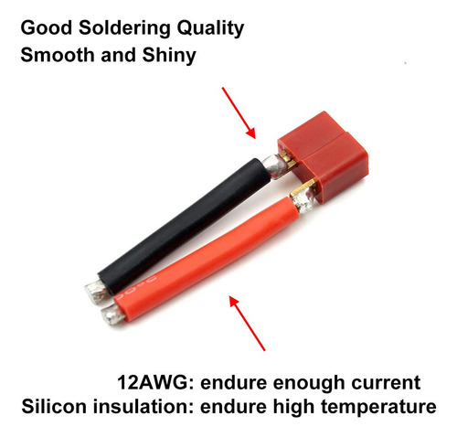 Conector En T Deans Hembra Y Macho Con Cable De Silicona De