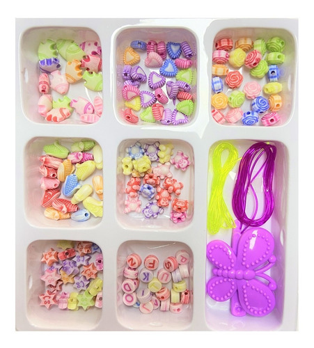 Imagen 3 de 5 de Set Kit Para Hacer Pulseras Collares Bisutería Niñas Juguete