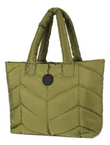 Comprar Cartera Tote Muaa 51511 Diseño Liso Verde Musgo Con Correa De Hombro Verde Musgo Y Herrajes Níquel