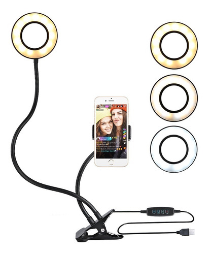 Kit Aro Led + Adaptador Flexible Celular - Maquillaje Videos