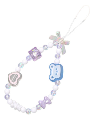 4 Cordón De Teléfono Con Cuentas, Bonita 18 Cm Oso Y Arco