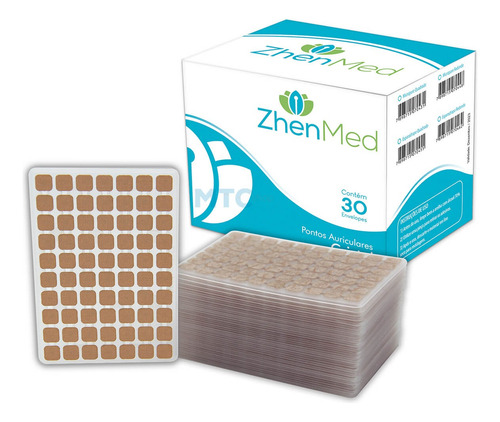 30 Placas Ponto Cristal Para Auriculoterapia 2.100 Pontos.