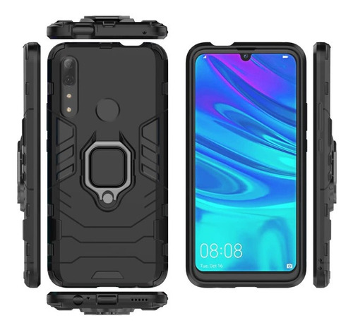 Huawei Y9 Prime 2019 Case Black Panther + Cristal Templado