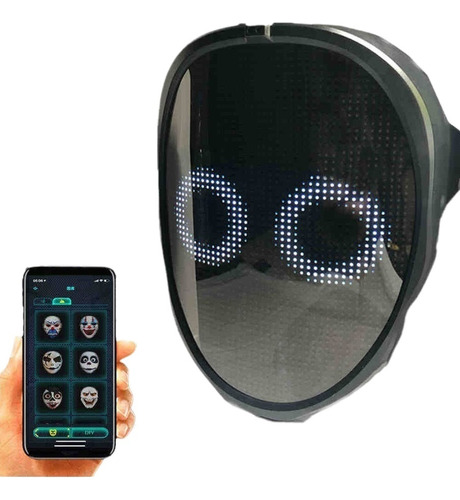 Máscara Led Con Bluetooth Para Fiesta De Halloween