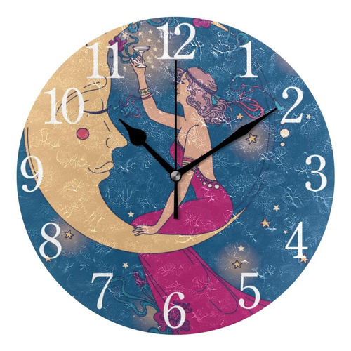 Senya Reloj De Pared Hermoso Cartel En Estilo Art Nouveau Co