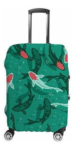 Maleta - Kuizee Luggage Cover Suitcase Cover Koi Fish Underw
