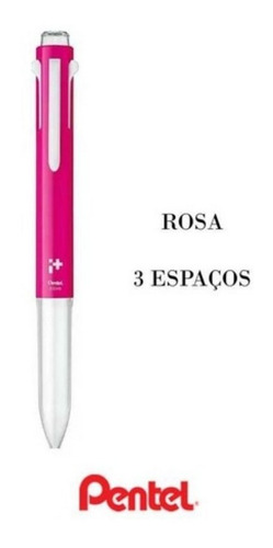 Caneta Corpo Plus Multifuncional Rosa 3 Cargas Pentel