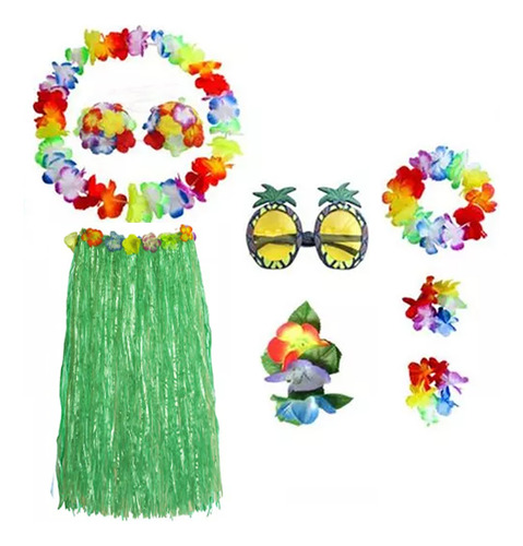 Conjunto De Falda Masquerade Hawaiian Hierba