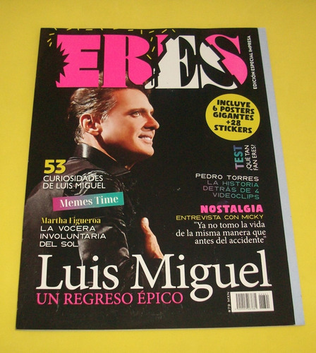 Luis Miguel Revista Eres Edición Especial 6 Posters Stickers