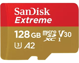 Memoria Micro Sd 128gb Sandisk Extreme 4k Uhd 190mb/s Dron