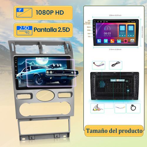 . Estéreo De Coche De 9 Pulgadas, 2+32 G, Carplay Gps Para