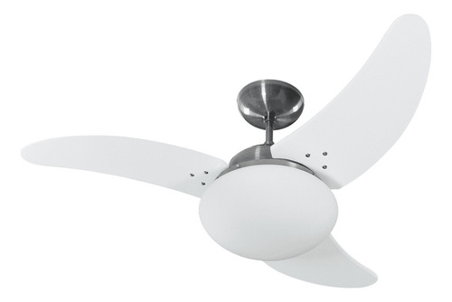 Ventilador De Teto Tron Solano 3 Pás Mdf Branco 130w 220v Cor da estrutura Aço escovado Diâmetro 1100 mm