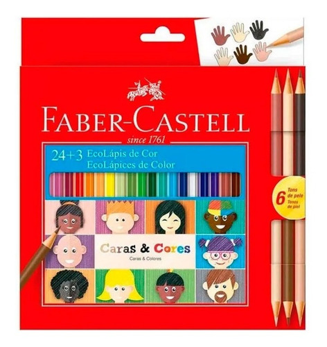 Caja Lápices De Colores 24 + 3 Bicolor Faber-castell 