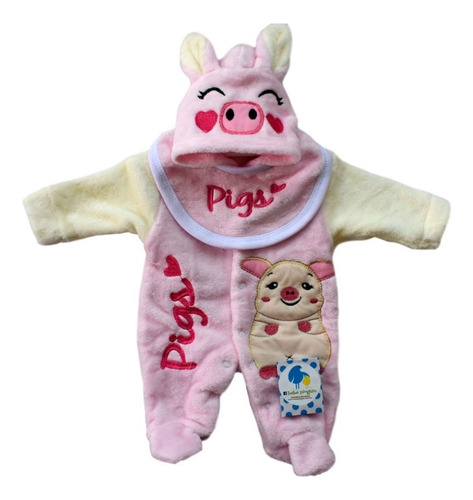 Imagen 1 de 1 de Mameluco Pijama Para Bebé Cerdita Talla 3-6 Meses