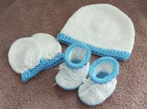 Comprar Gorritos, Manoplas Y Escarpines Tejidos Para Bebé
