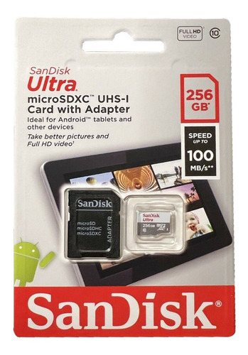 Memoria Micro Sd 256gb Sandisk Full Hd Clase 10 Celular