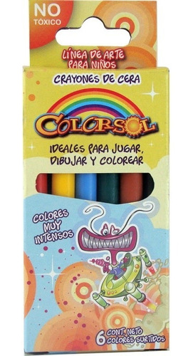 Crayon Escolar Colorsol X6 Colores
