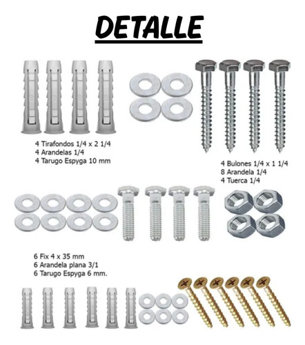 Kit Completo De Fijación Para Aire Split Ideal Repuestos X10