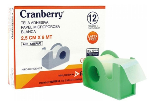 Imagen 1 de 3 de Tela Adhesiva Microporosa 2,5cm X 9mts Cranberry - 12 Unds