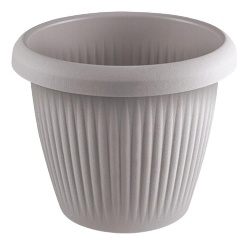 Vaso De Flor Plástico Grande S/prato 8 L Moderno Decorativo Cor Cinza Claro Listrado