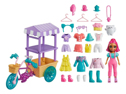 Polly Pocket Carrito Con Bicicleta Dulces Sorpresas Mattel