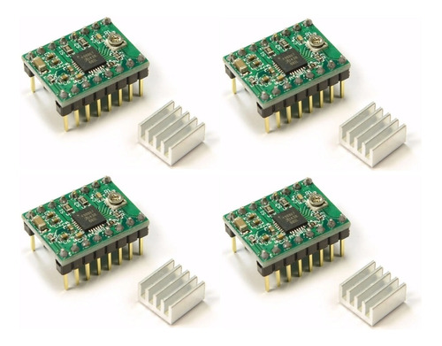 4 Driver A4988 Con Disipador Motor Pololu Nema 17 Arduino