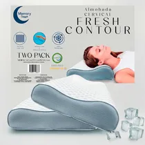 Comprar 2 Pack Almohada Ortopédica Cervical Memory Foam Gel Tamaño Estándar Soporte Al Cuello Ergonómica Con Tecnología Que Regula La Temperatura Transpirable Funda Lavable