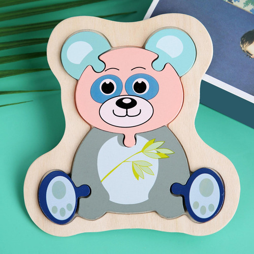 Rompecabezas De Madera Para Niños Pequeños Juguetes Panda