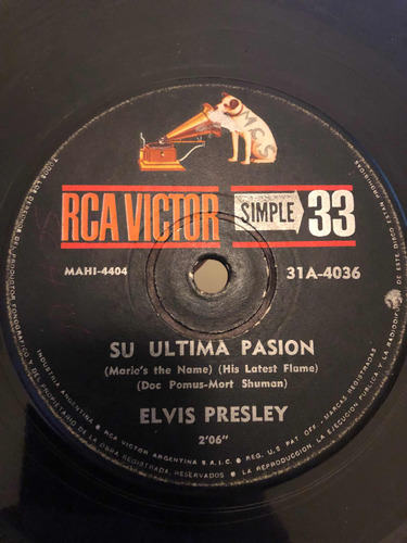 Elvis Presley Disco Vinilo 7 Simple Hermanita Sister 1961 (Usado)
