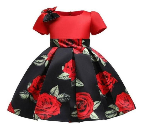 Vestido De Fiesta Con Estampado De Flores For Niños Y Niñas