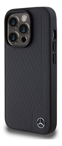 Capa Case Mercedes Leather Wood Magsafe iPhone 15 Pro Max