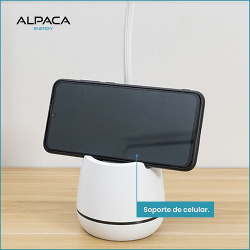 Imagen 6 de 9 de Lampara Velador Portátil Alpaca Led Carga Usb Alp-en-03