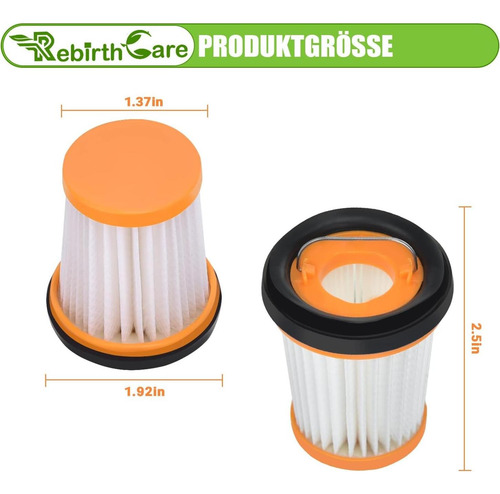 Paquete De 6 Filtros Hepa Rebirthcare Para Shark Ion W1 S87